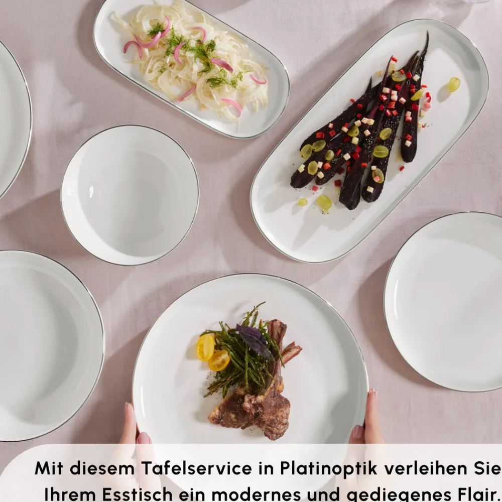 Karaca Streamline Favaro 53-Teiliges 12-Personen Geschirrset Platin Platın Outlet