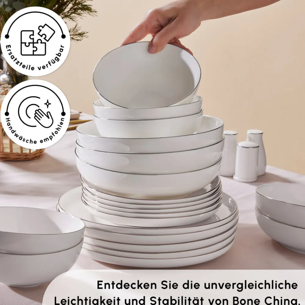 Karaca Streamline Favaro 53-Teiliges 12-Personen Geschirrset Platin Platın Outlet