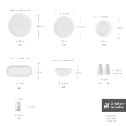 Karaca Streamline Favaro 53-Teiliges 12-Personen Geschirrset Weiß Weıß01 Clearance