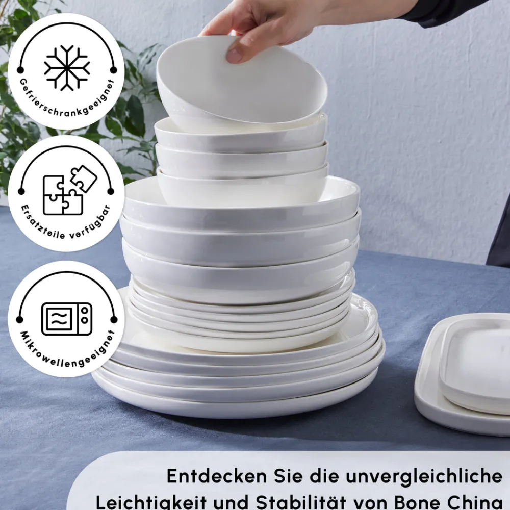 Karaca Streamline Favaro 53-Teiliges 12-Personen Geschirrset Weiß Weıß01 Clearance