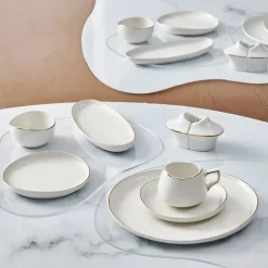 Karaca Streamline Hole 28 Teilig Frühstücksset und Servierschalen für 6 Personen Gold Clearance