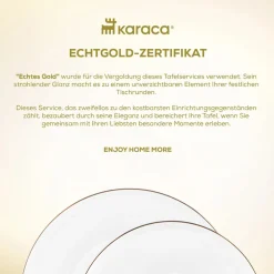 Karaca Streamline Nefeli Gold 12 Personen Geschirrset, 56 Teilig Gold Weıß Outlet