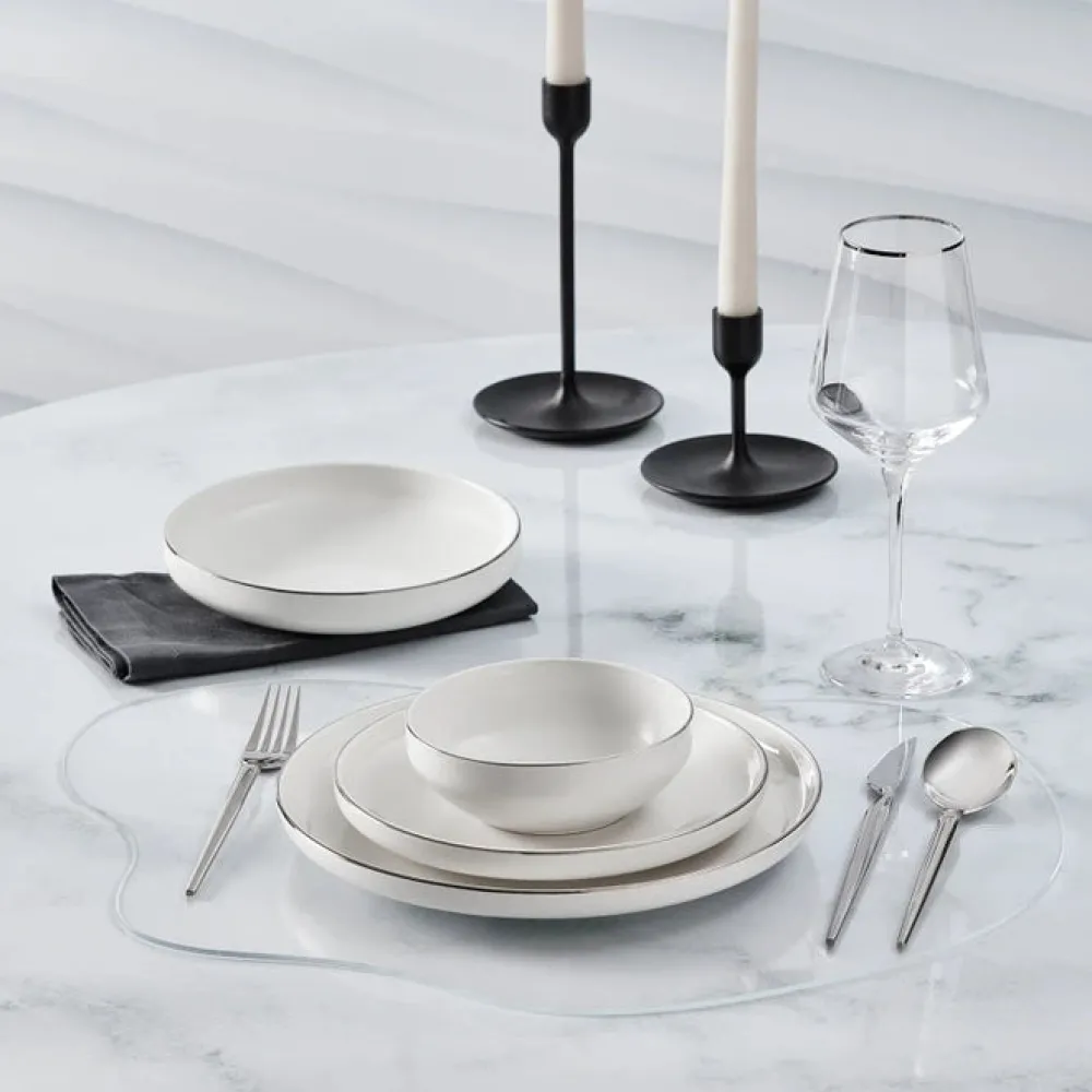 Karaca Streamline New Saturn V2 Platin Geschirrset für 6 Personen, 24-teilig Platın Best