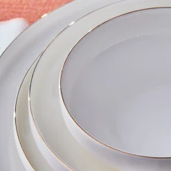 Karaca Streamline New Saturn Gold 24-teiliges Tafelservice, 6 Personen Weıß01 Hot