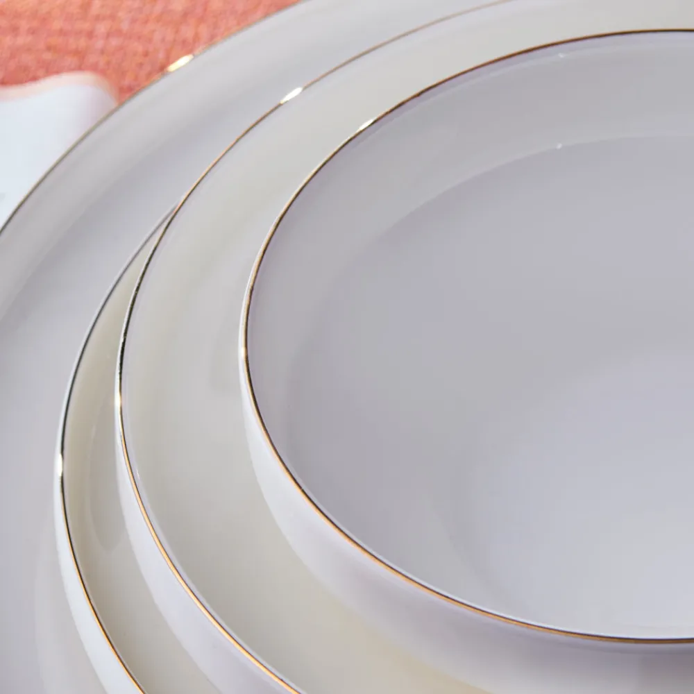 Karaca Streamline New Saturn Gold 24-teiliges Tafelservice, 6 Personen Weıß01 Hot