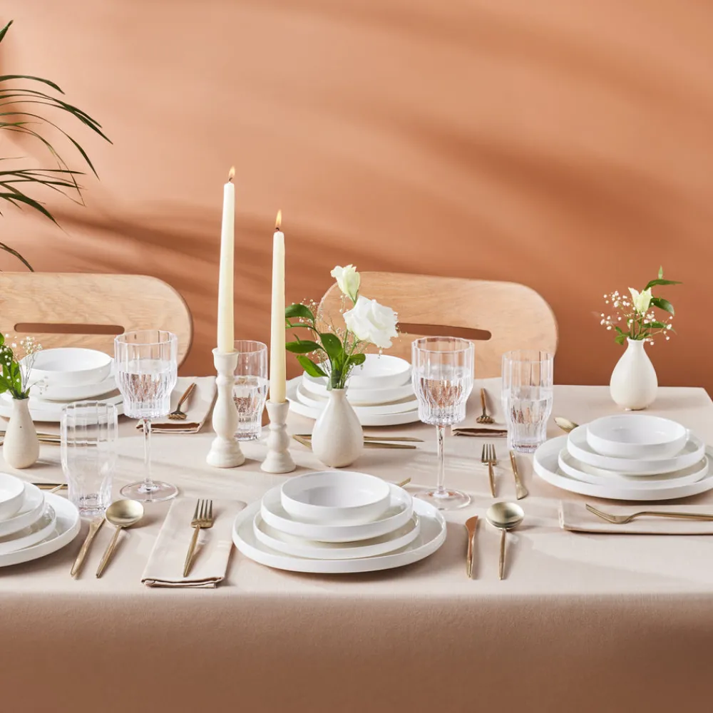 Karaca Streamline New Saturn Weiß 24-teiliges Tafelservice, 6 Personen Beyaz Best