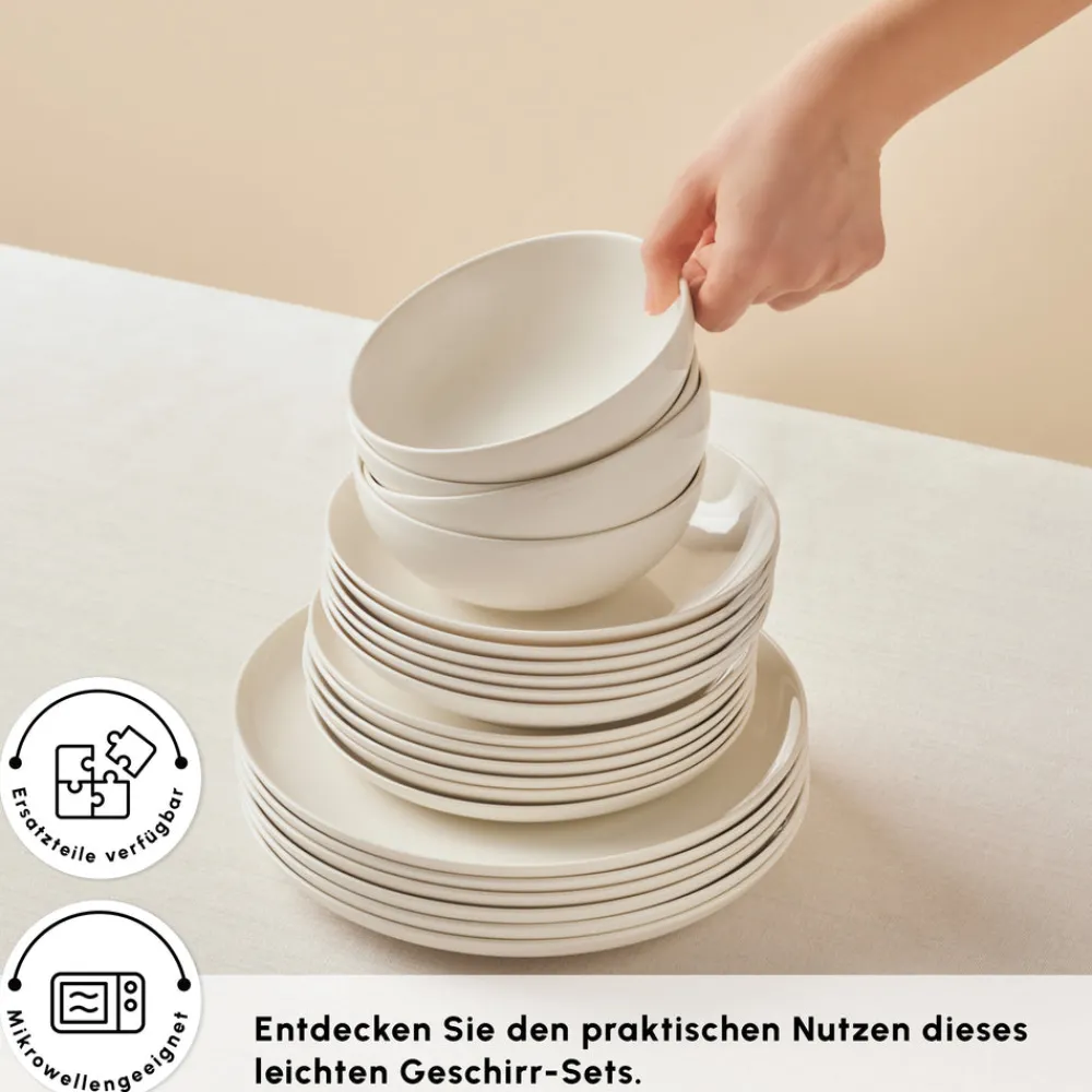 Karaca Streamline Remi 24-teiliges Tafelservice für 6 Personen Beyaz Sale
