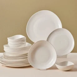 Karaca Streamline Rubicon 24-teiliges Tafelset für 6 Personen, Weiß Multıfarben