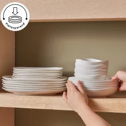 Karaca Streamline Rubicon 24-teiliges Tafelset für 6 Personen, Weiß Multıfarben