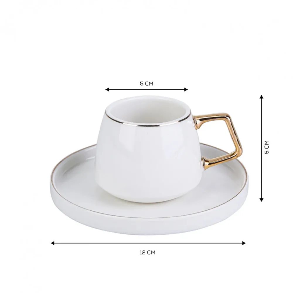 Karaca Streamline Saturn Kaffeetassen-Set für 6 Personen Gold