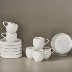 Karaca Streamline Sunset 6-teiliges Kaffeetassen-Set für 6 Personen, 100 ml Weıß01 Discount