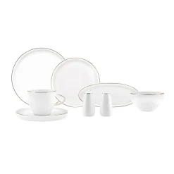 Karaca Streamline Sunset 28 Teilig Frühstücksset und Servierschalen für 6 Personen Gold Outlet