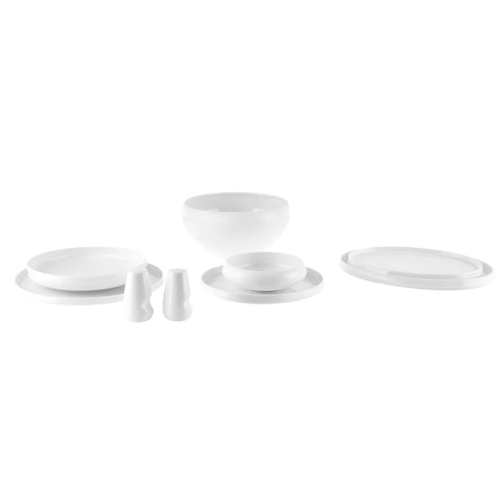 Karaca Streamline Sunset Geschirrset für 4 Personen, 21-teilig Weıß01 Best