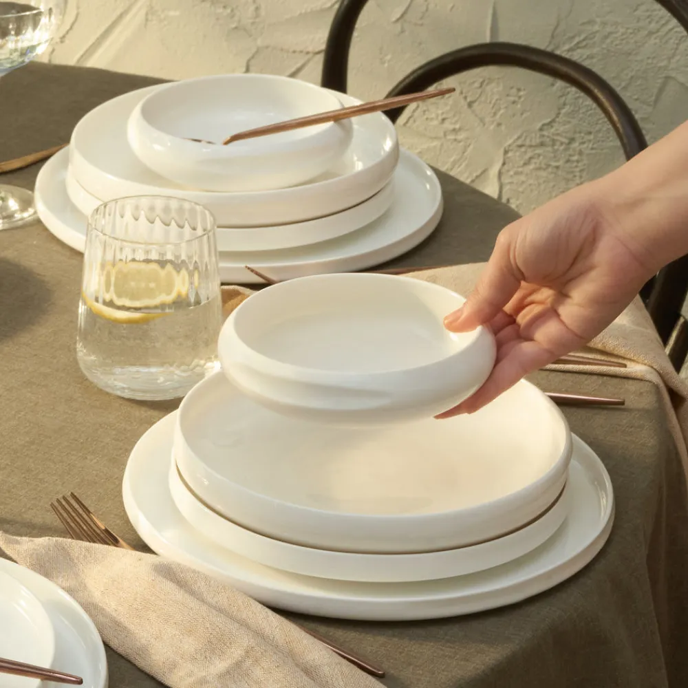Karaca Streamline Sunset Geschirrset für 4 Personen, 21-teilig Weıß01 Best