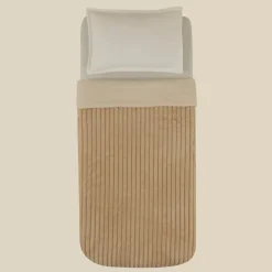 Karaca Stripe Sherpa Beige Decke 130x150 Ekru Clearance