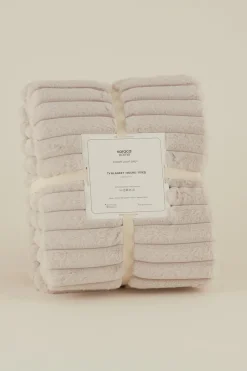 Karaca Stripe Sherpa Graue Decke 130x150 Açık Gri