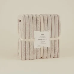 Karaca Stripe Sherpa Graue Decke 150x200 Açık Gri New