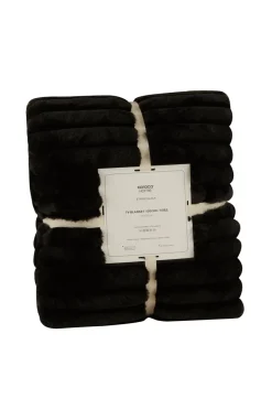 Karaca Stripe Sherpa Schwarze Decke 130x150 Siyah Best