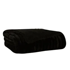 Karaca Stripe Sherpa Schwarze Decke 130x150 Siyah Best