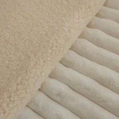 Karaca Stripe Sherpa Weiße Decke 150x200 Beyaz Hot