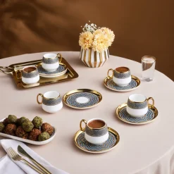 Karaca Suadiye Kaffeetassen-Set für 6 Personen, 90 ml Multıfarben Clearance