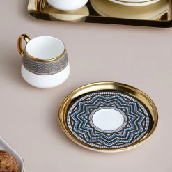 Karaca Suadiye Kaffeetassen-Set für 6 Personen, 90 ml Multıfarben Clearance