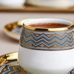 Karaca Suadiye Kaffeetassen-Set für 6 Personen, 90 ml Multıfarben Clearance