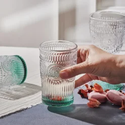 Karaca Sunflower Getränke Glas, Grün Grün01 Online