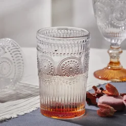 Karaca Sunflower Getränke Glas, Orange Orange01 Sale