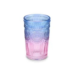 Karaca Sunflower Trinkglas 332 ml, Blau Rosa Blau01