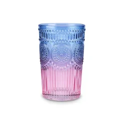 Karaca Sunflower Trinkglas 332 ml, Blau Rosa Blau01