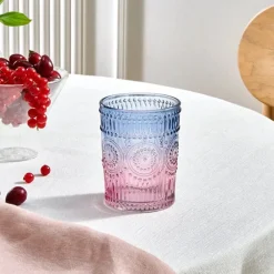 Karaca Sunflower Wasserglas 250 ml, Blau Rosa Blau01 Online