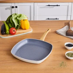 Karaca Swiss Crystal 28 cm Induktions Grillpfanne, Creamy Creme01 Sale