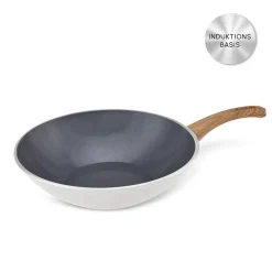 Karaca Swiss Crystal 28 Cm Induktion Wok-Pfanne, Creme Creme01