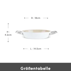 Karaca Swiss Crystal Almond Cream Handle Flache Pfanne 18 cm Creme01 New