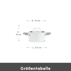 Karaca Swiss Crystal Almond Edelstahlgriff Kasserolle 14 cm Creme01