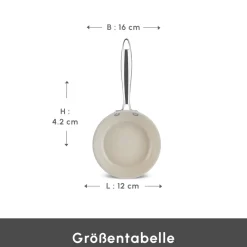 Karaca Swiss Crystal Almond Cream Pfanne mit Edelstahlgriff 16 cm Creme01