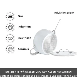 Karaca Swiss Crystal Almond Cream Kasserolle mit Edelstahlgriff 24 cm Creme01 Discount