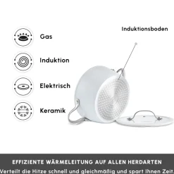 Karaca Swiss Crystal Almond Cream Stielkasserolle 20 cm Creme01 Sale