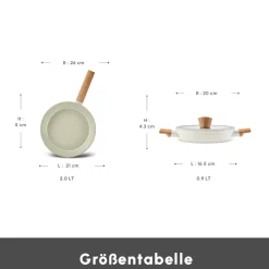 Karaca Swiss Crystal Almond Cream, Pfannen Set, Induktion Creme01 Hot