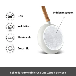 Karaca Swiss Crystal Almond Cream, Pfannen Set, Induktion Creme01 Hot