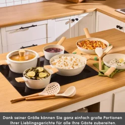 Karaca Swiss Crystal Almond 12-teiliges Kochgeschirr-Set Cream New