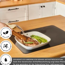 Karaca Swiss Crystal Almond Cream Stielgrill 28 cm Creme01 Sale