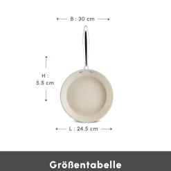 Karaca Swiss Crystal Almond Cream Pfanne mit Edelstahlgriff 30 cm Creme01 Outlet