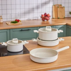 Karaca Swiss Crystal Ceramica Valenti 7-Teiliges Kochgeschirr-Set Beyaz Online