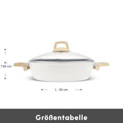 Karaca Swiss Crystal Induktions Auflauftopf, 30 cm, Creamy Online