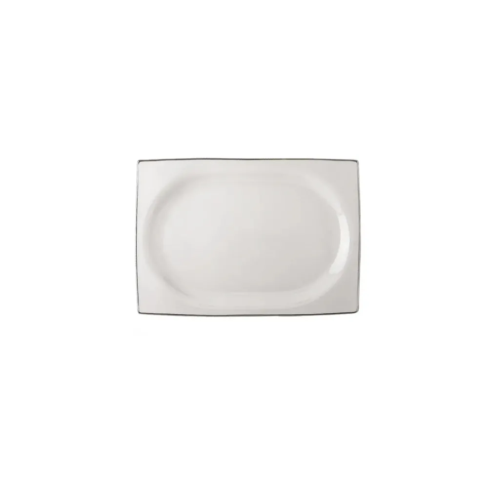 Karaca Talia Cream 60-teiliges Tafelservice für 12 Personen Platin Eckig Platın