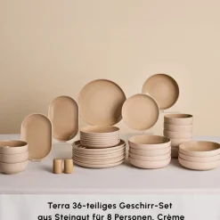 Karaca Terra 36-Teiliges 8-Personen Geschirrset Creme Creme01 Online