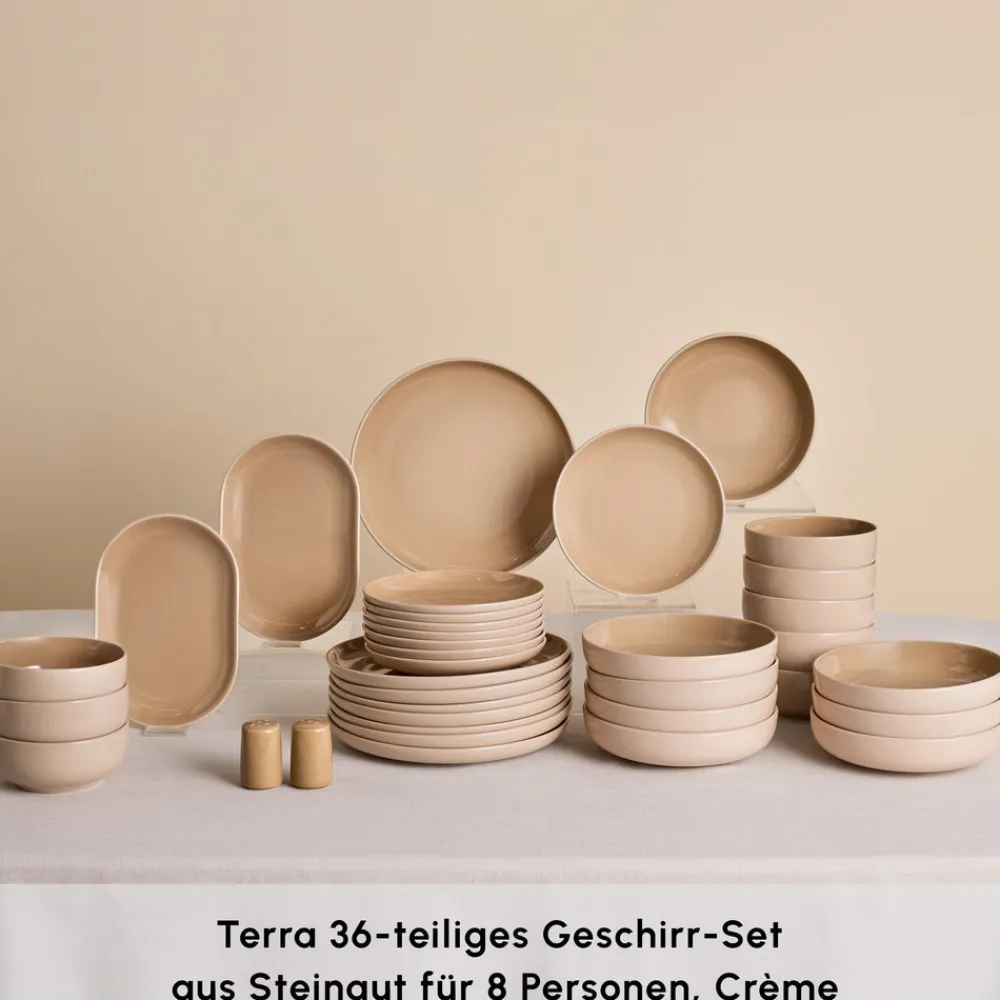 Karaca Terra 36-Teiliges 8-Personen Geschirrset Creme Creme01 Online