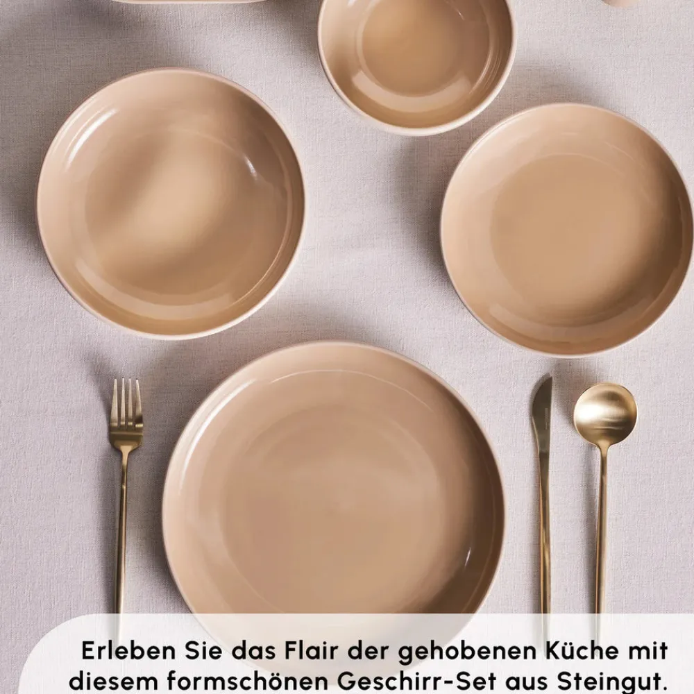 Karaca Terra 36-Teiliges 8-Personen Geschirrset Creme Creme01 Online